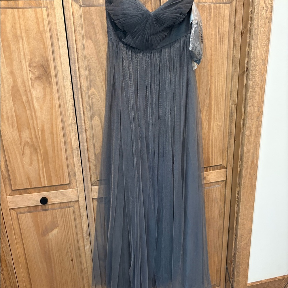 Jenny Yoo grey  Strapless Sweetheart Gown